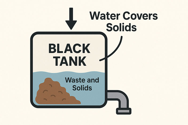 drycamping black tank water levels