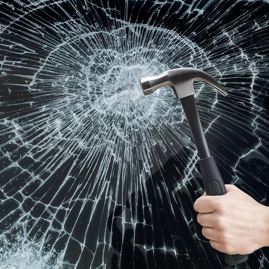 Clear safety film for RV shower glass