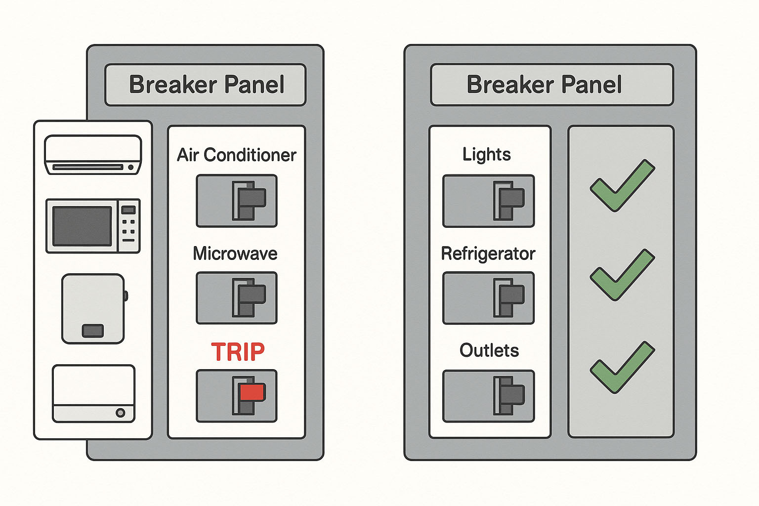 RV breaker tripping due to appliance overload