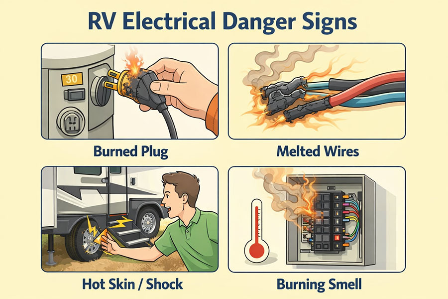 RV electrical danger signs