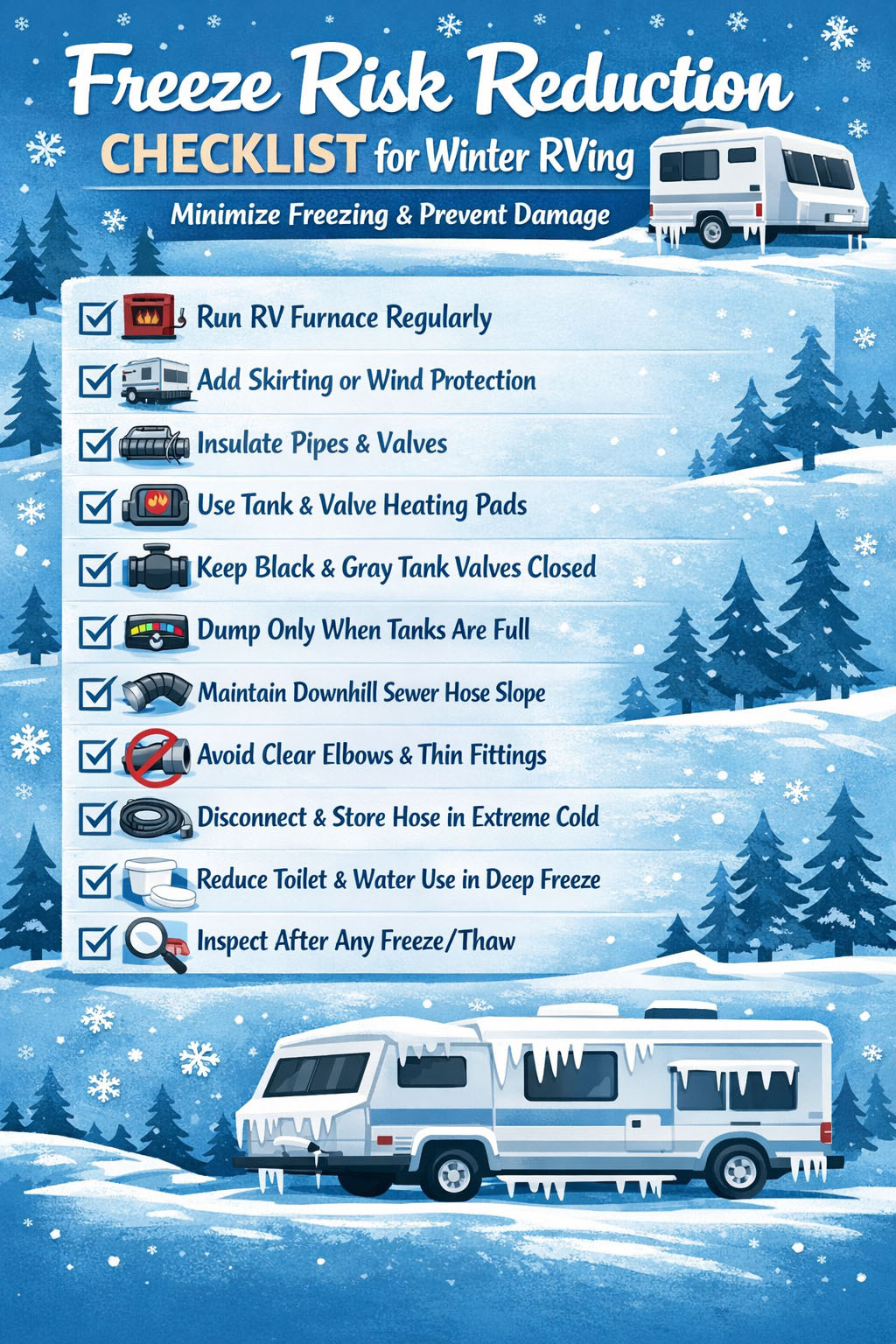 RV freeze prevention checklist RV freeze prevention checklist
