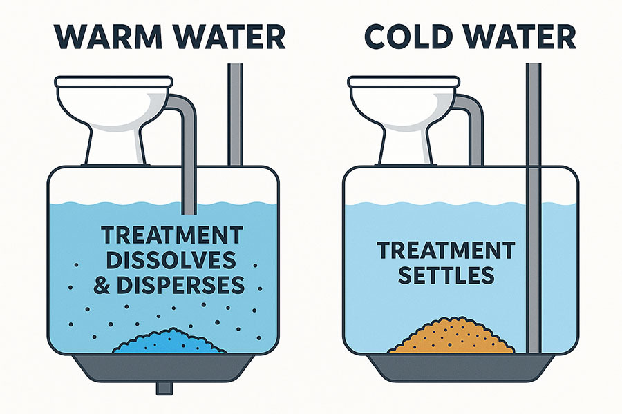 Warm vs cold treatment activation diagram