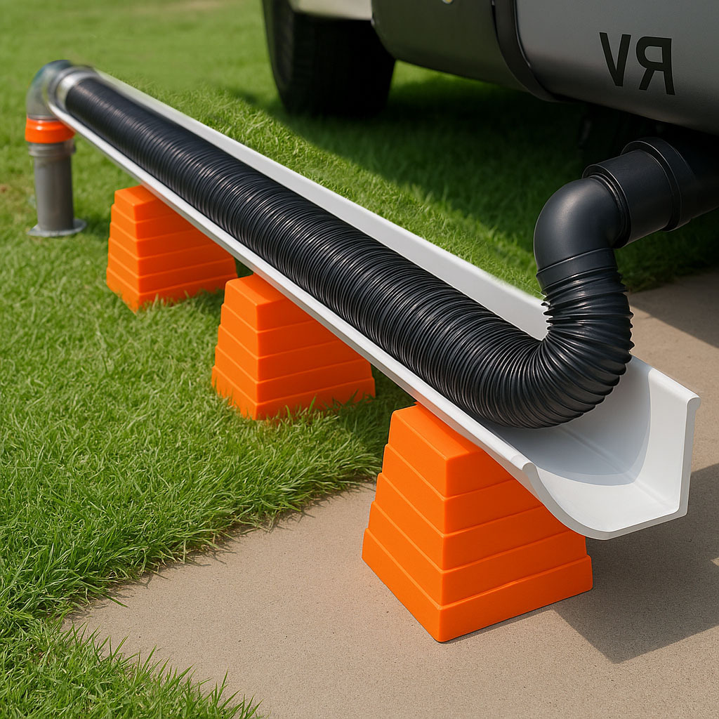 RV DIY Gutter Sewer Hose Ramp RV DIY Gutter Sewer Hose Ramp