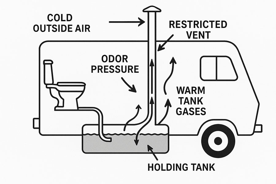 Cold weather odor pressure diagram